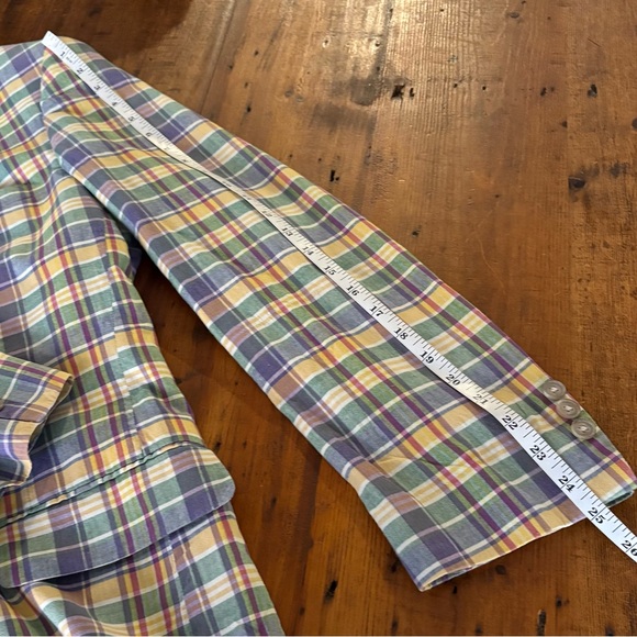 Vintage Brooks Brothers Plaid Derby Bold Sport Blazer USA Preppy Size 42R